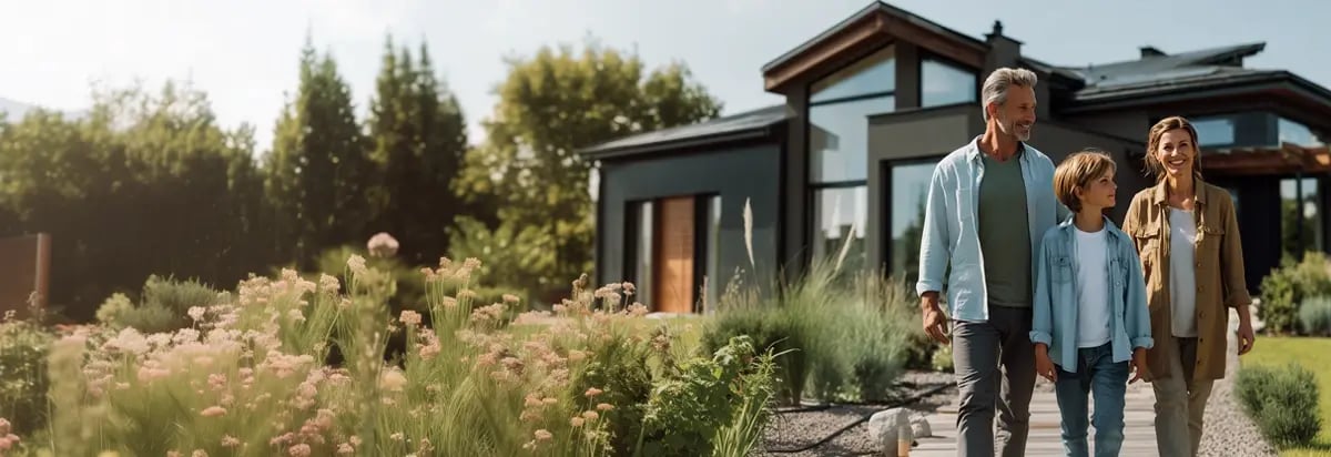 Famille protégée par une alarme maison Sector Alarm