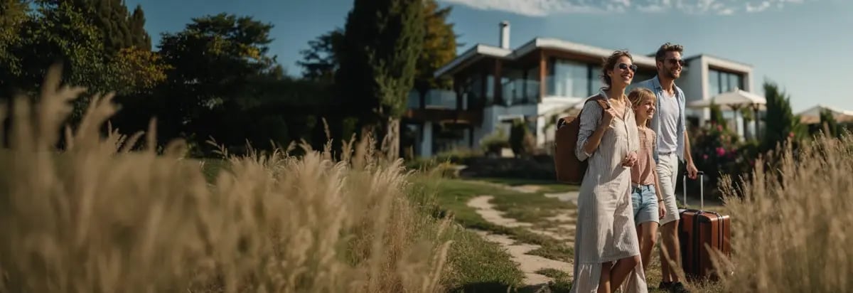Famille protégée par une alarme maison Sector Alarm