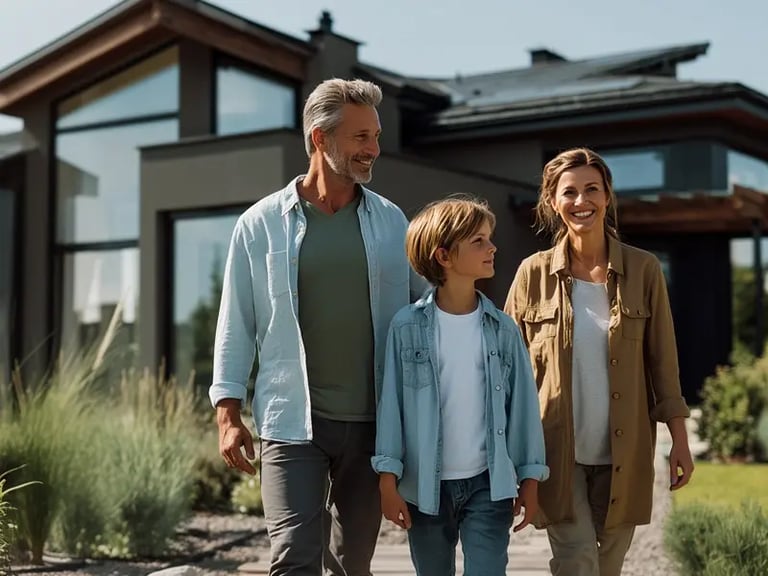 Famille protégée par une alarme maison Sector Alarm