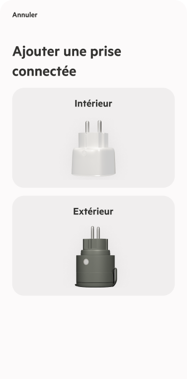 Smart plug pairing selection - Language=FR