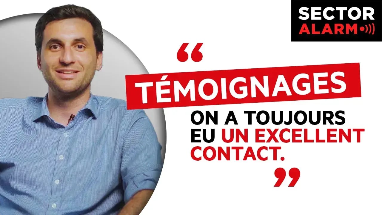 Adrien donne un avis Sector Alarm élogieux sur l’installation et l’accompagnement au quotidien