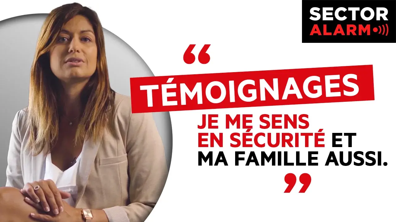 Stéphanie exprime un avis Sector Alarm favorable sur la protection et la sérénité retrouvée